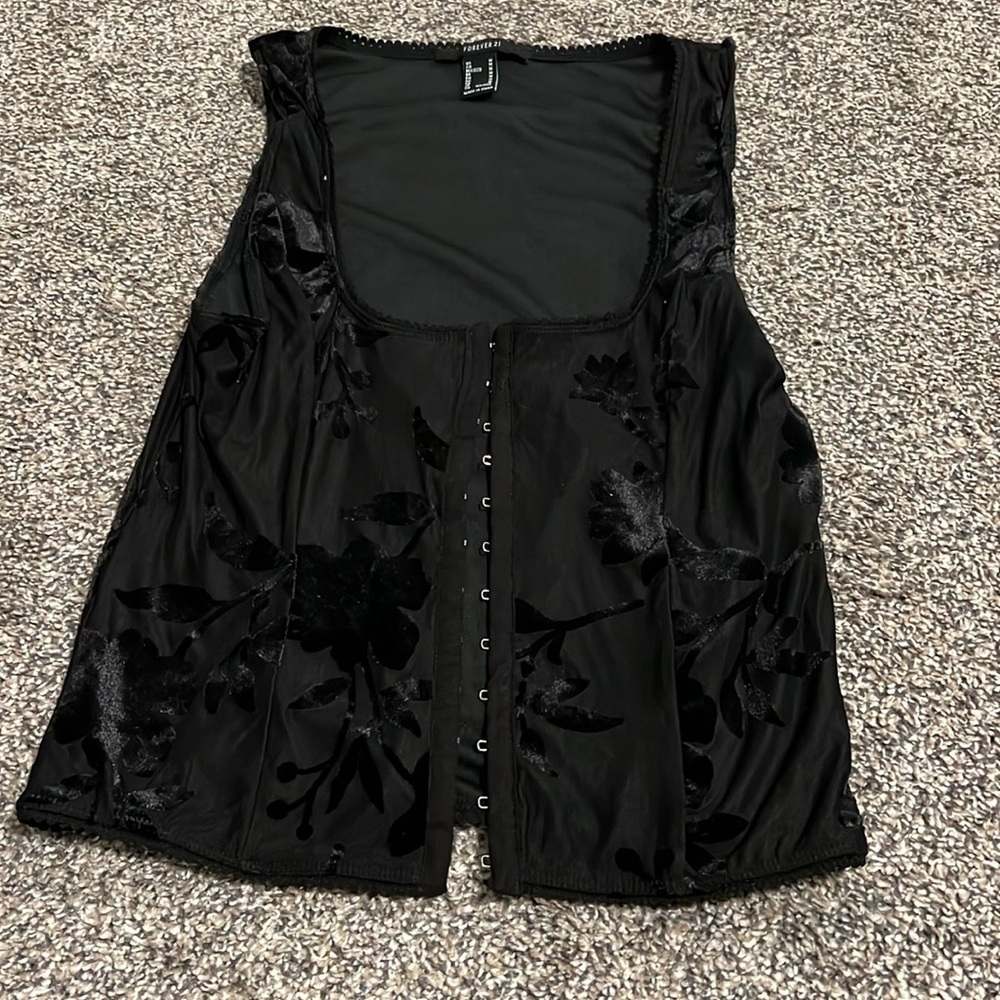 Black dress tank with closure front